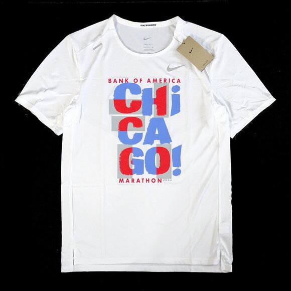 $55 NIKE BOFA CHICAGO MARATHON RISE 365 RUNNING TOP SHIRT FD2689-100 WHITE S - Picture 7 of 8